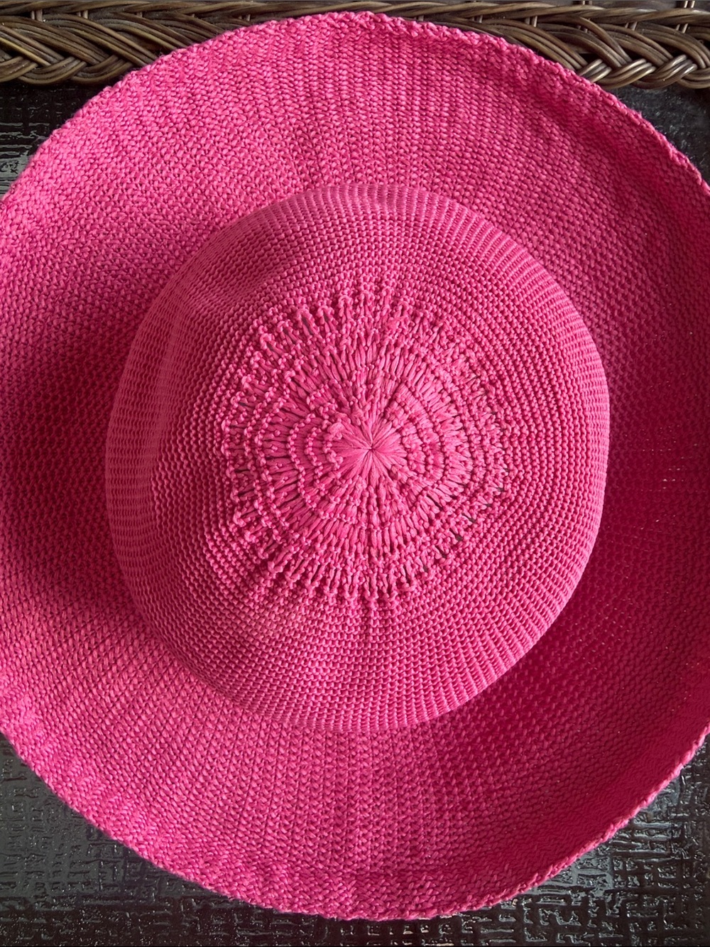 Wallaroo Wide-Brim Victoria Straw Sun Hat in Hot Pink